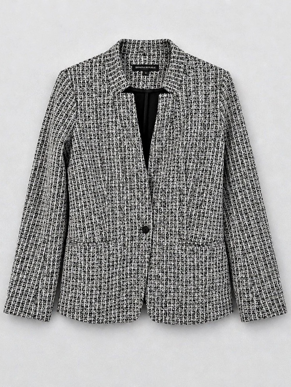 Banana Republic Tweed-Style Blazer in Black & White Size Small Like New